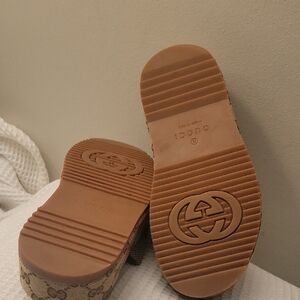 Gucci Brown and Tan Platform Sandals